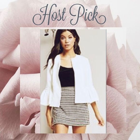 White Trumpet Sleeve Jacket Size Small - Picture 2 of 6